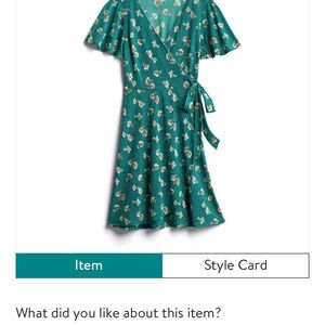 StitchFix Kinleigh brand green wrap dress